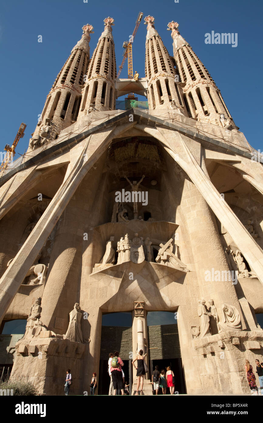 Barcelona Sagrada Familia, Passion Facade Stock Photo - Alamy