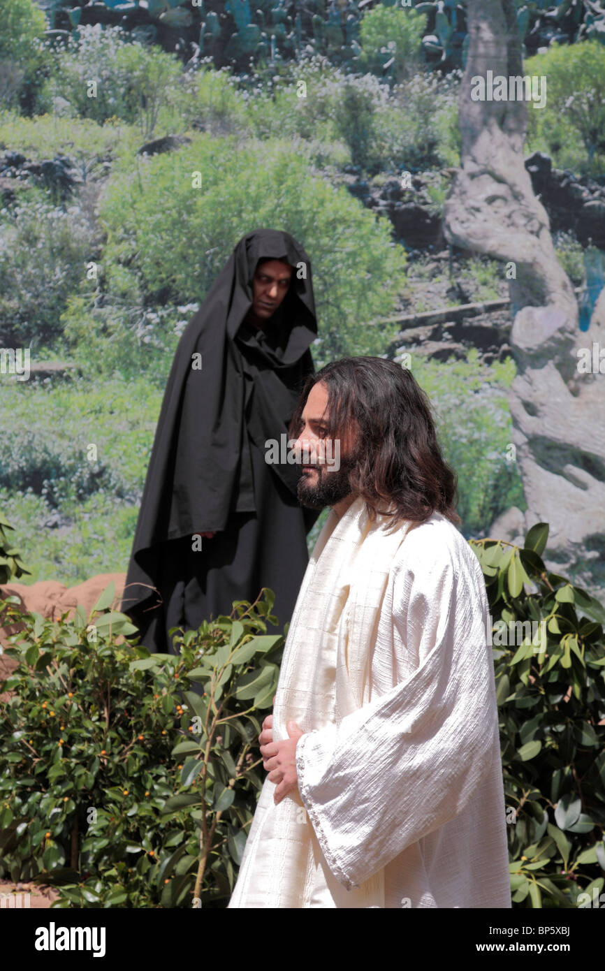 The Good Friday Passion play held annually in the Calle Grande Adeje with the participation of over 300 actors and local people Stock Photo