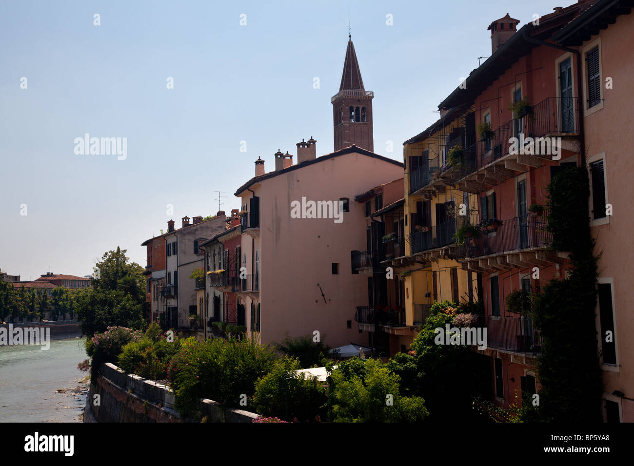 Sunset along the river Adige in Verona Italy Stock Photo - Alamy