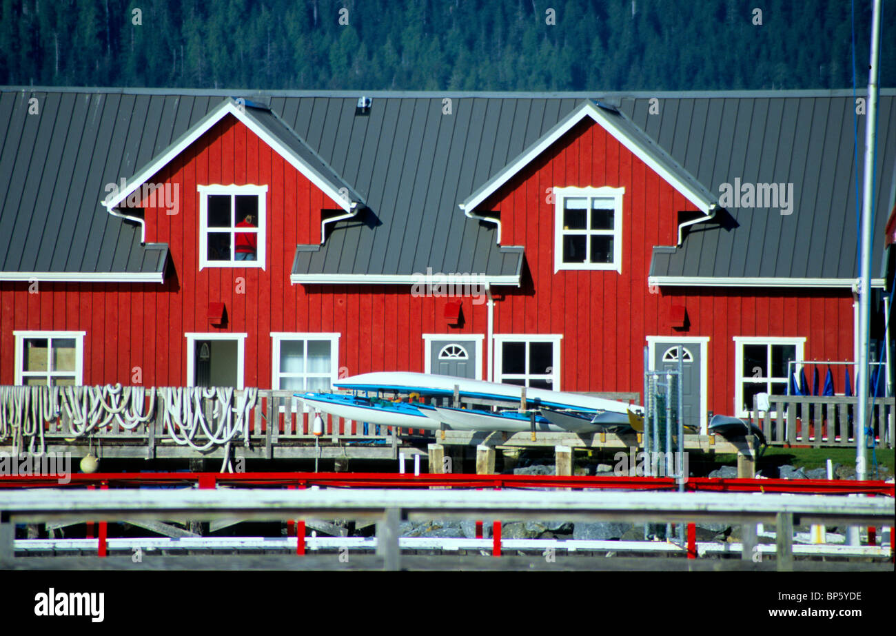 Red house, Tofino, Vancouver Island, British Columbia, Canada Stock ...