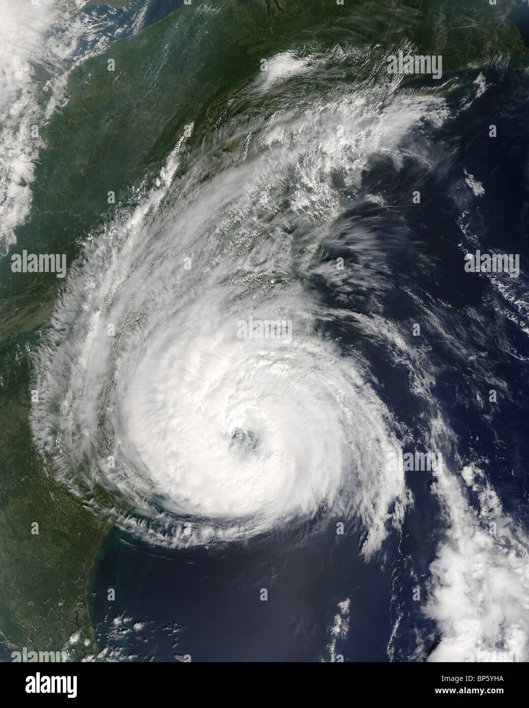 Hurricane Ophelia making landfall North Carolina coast September 15 2005 Stock Photo