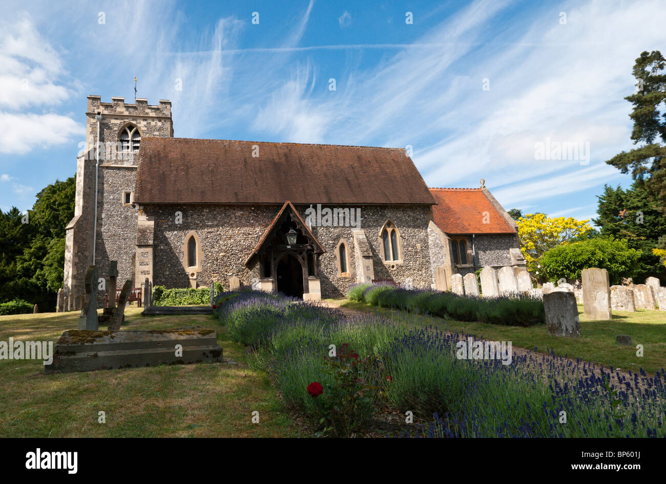 A beautifully located church not far from the banks of the Thames. Alfred Lord Tennyson was married here. Stock Photo