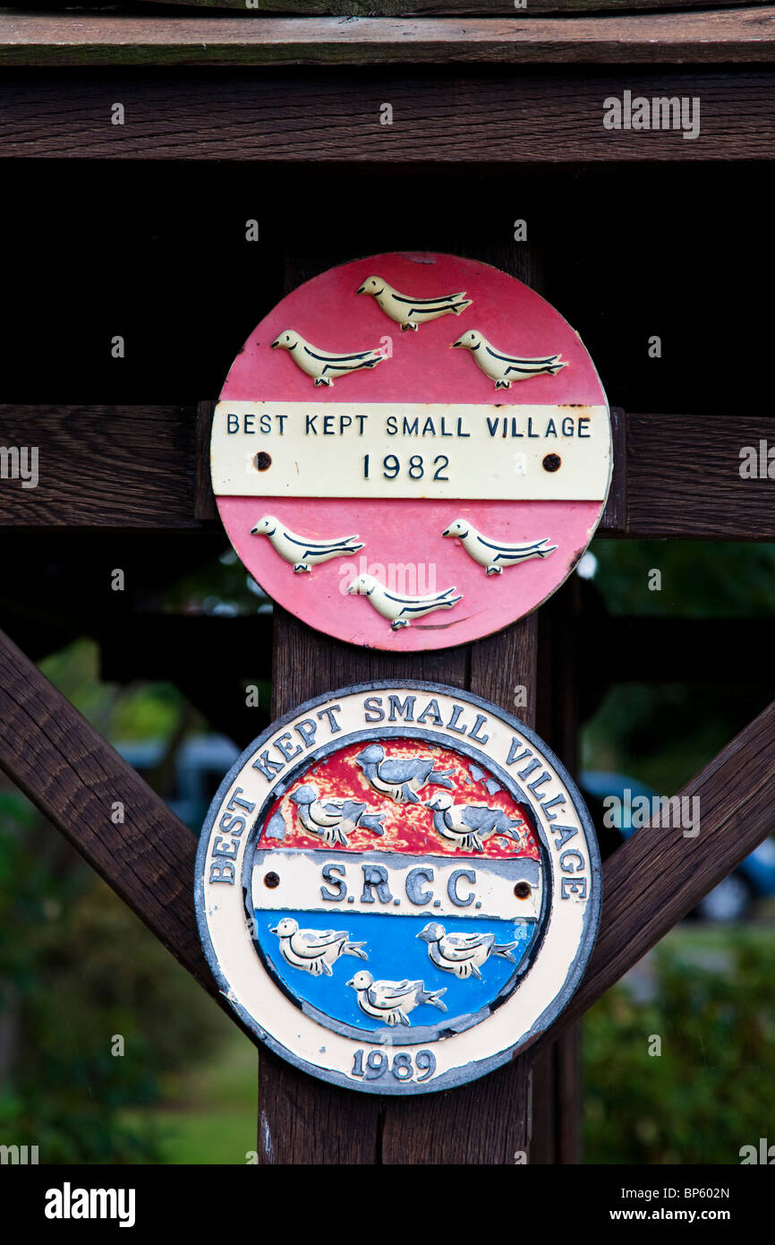 Best kept village plaques in Ninfield, East Sussex, UK Stock Photo