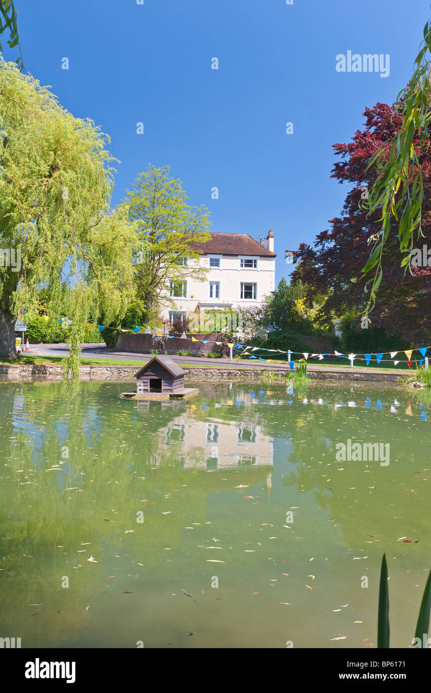 Otford duck pond, center of the village Stock Photo Alamy