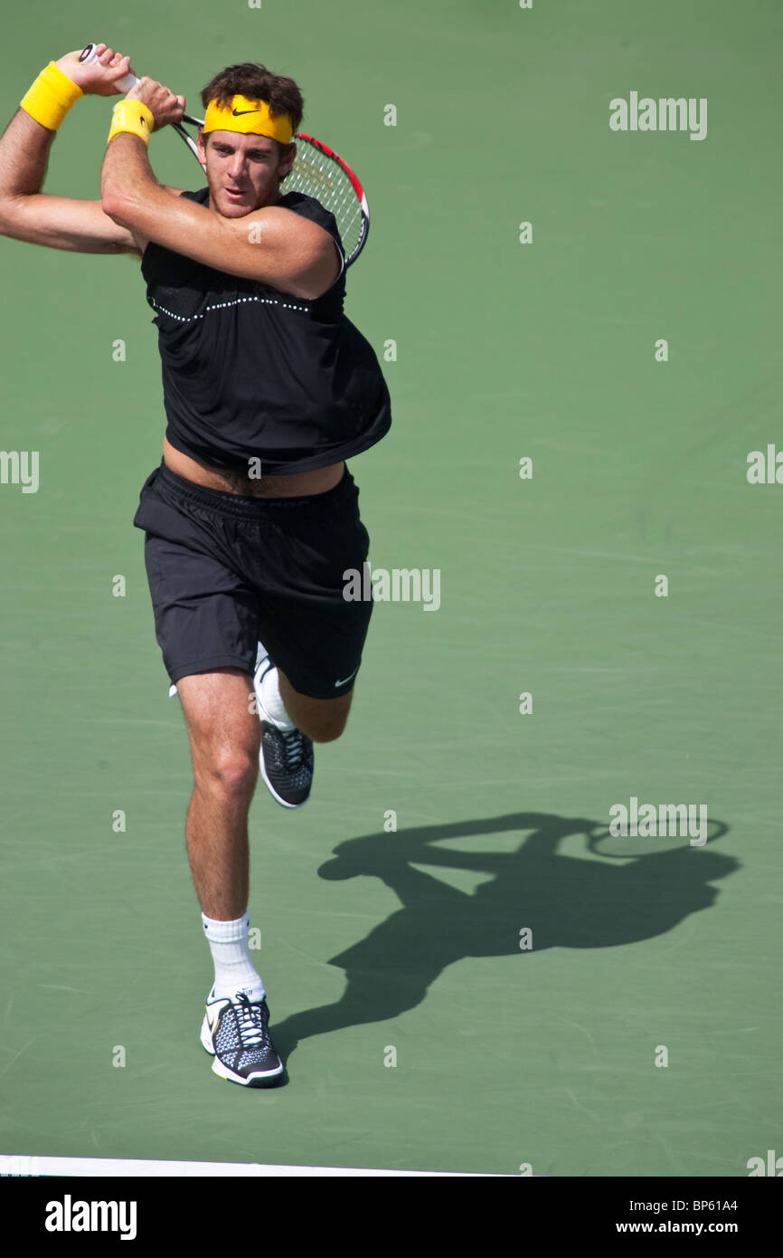 Juan Martin Del Potro (ARG) competing in the men's singles semi finals at the 2009 US Open Tennis Stock Photo