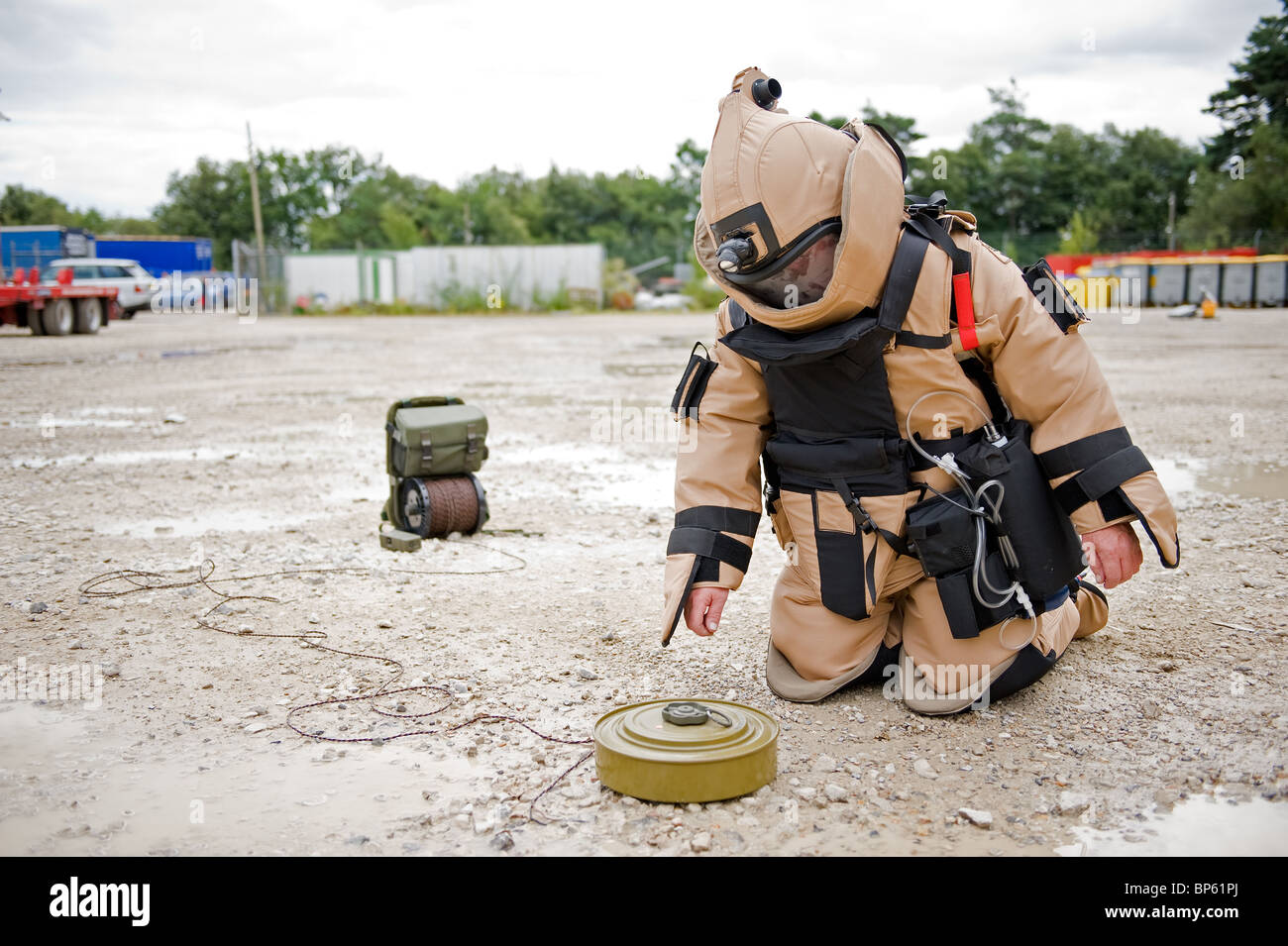 Bomb Suit, EOD Suit, Bomb Disposal Stock Photo