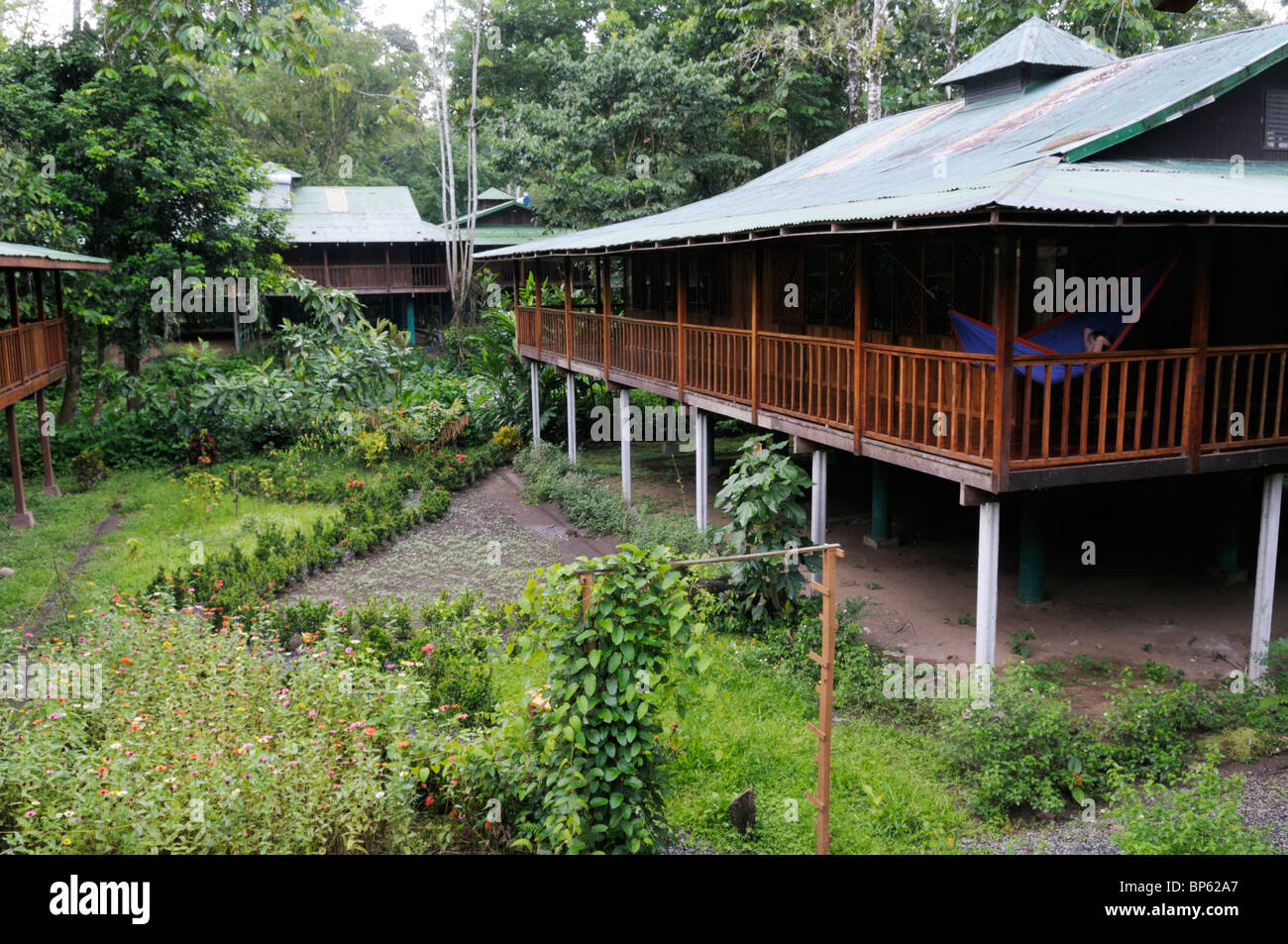 Walkway at the Selva Verde Lodge, Chilamate, Costa Rica Stock Photo