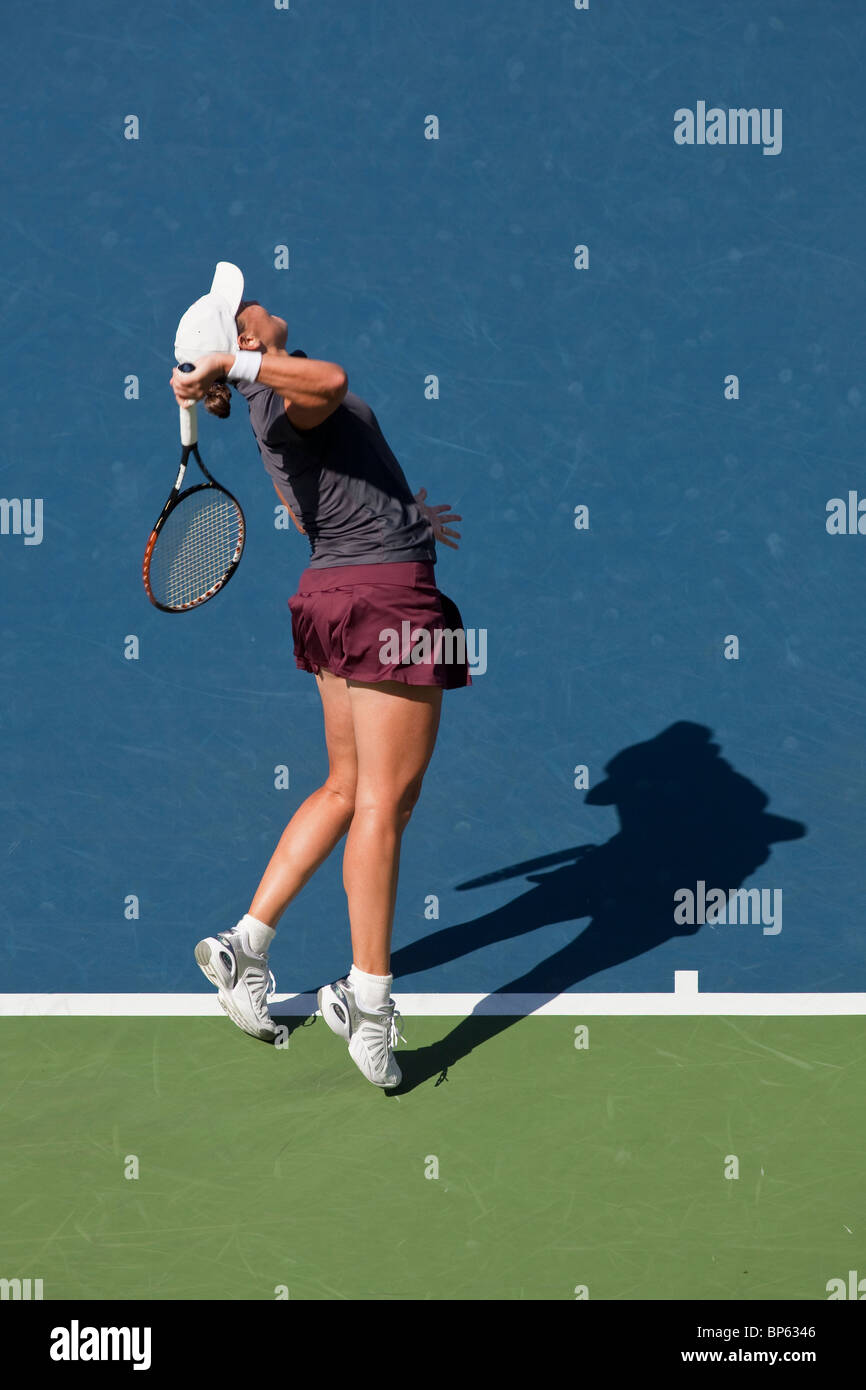 Cara Black (ZIM) competing in the Women's Doubles Finals at the 2009 US