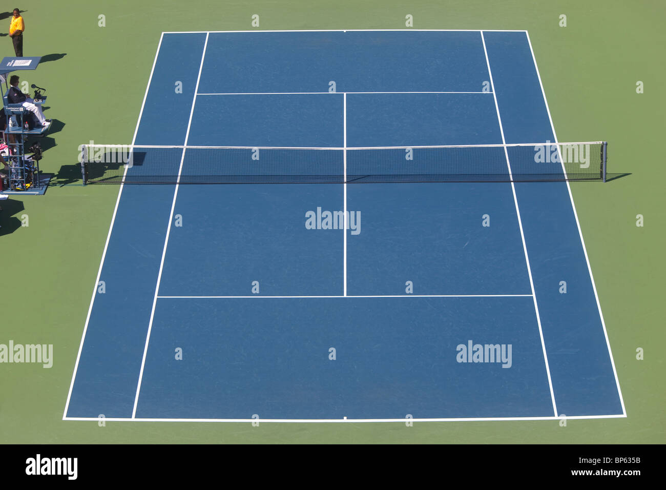 The court in the Arthur Ashes Stadium at the USTA Billie Jean King national Tennis Center Stock Photo