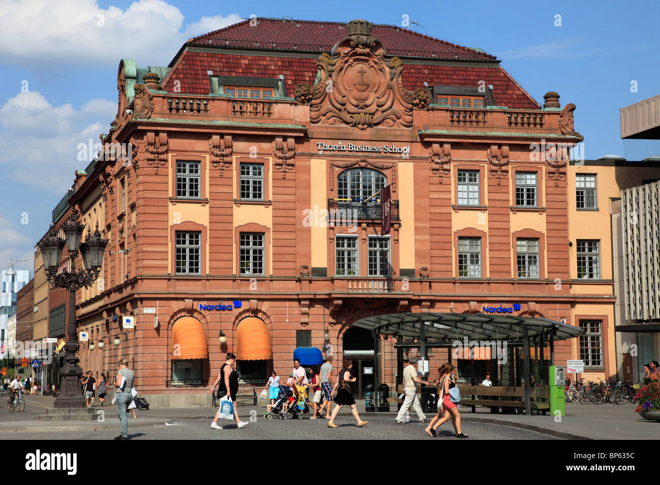 Sweden, Uppsala, Thoren Business School, Stora Torget, main square, Stock Photo