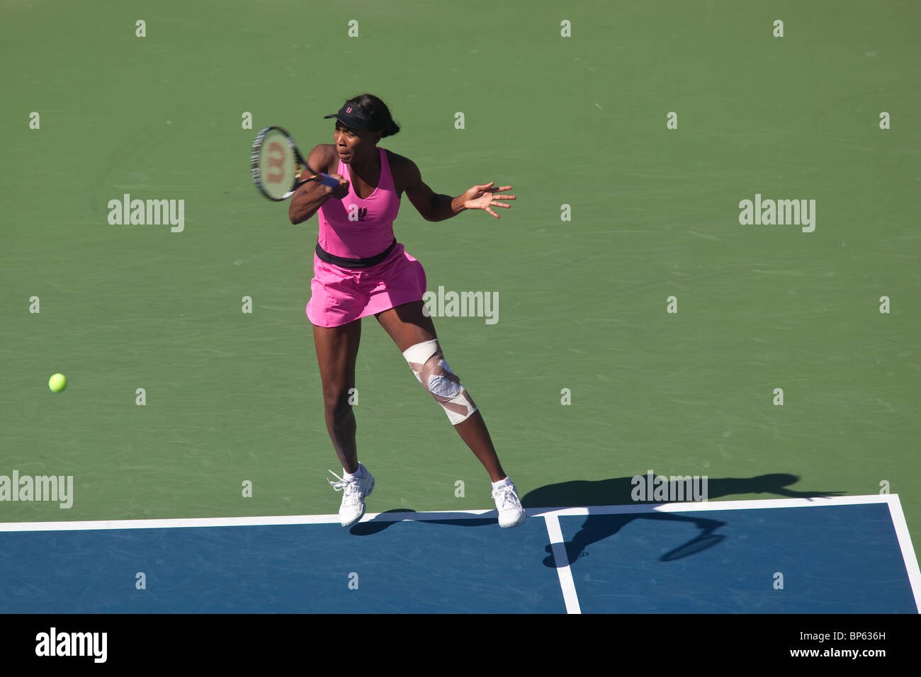 Venus Williams competing in the Women's Doubles Finals at the 2009 US