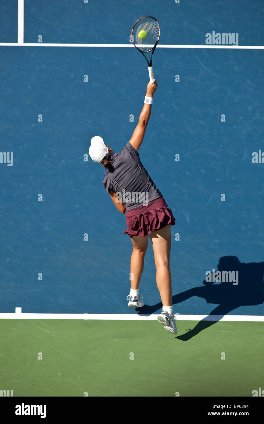Cara Black (ZIM) competing in the Women's Doubles Finals at the 2009 US Open Tennis Stock Photo