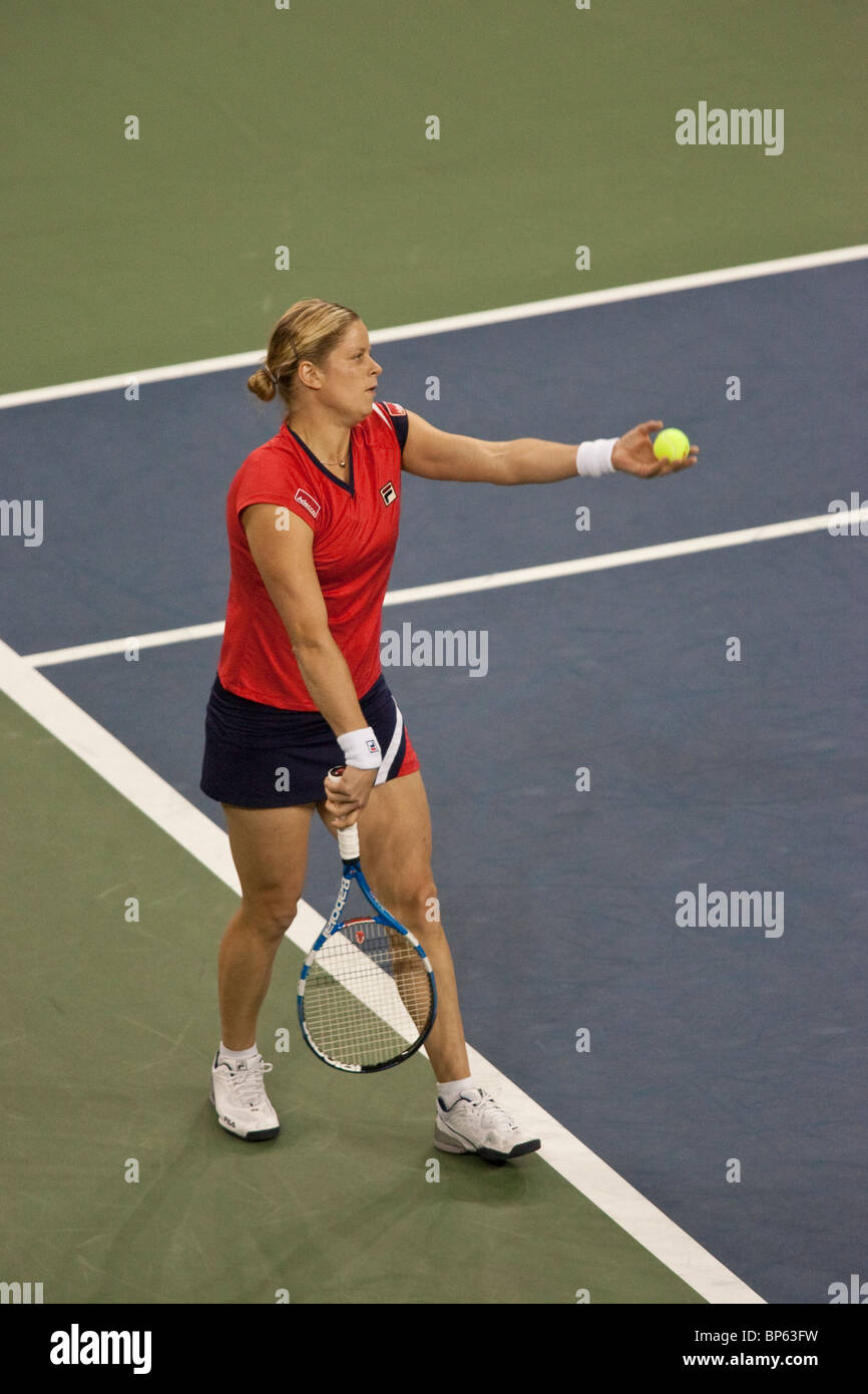 Kim Clijsters (BEL) competing in the Women's Singles Final at the 2009 US Open Tennis Stock Photo
