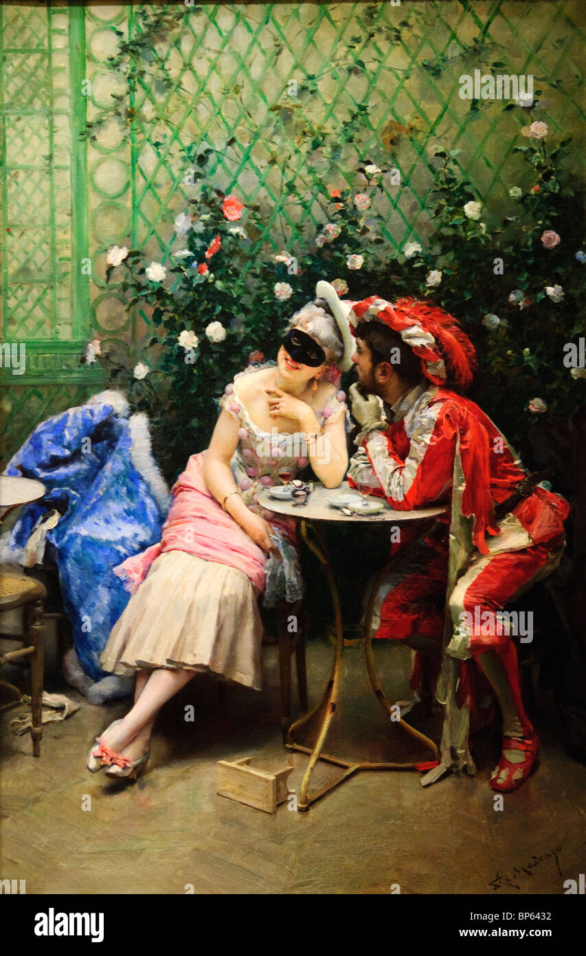 Masqueraders, 1875-78, by Raimundo de Madrazo y Garreta (Spanish, 1841–1920), Stock Photo