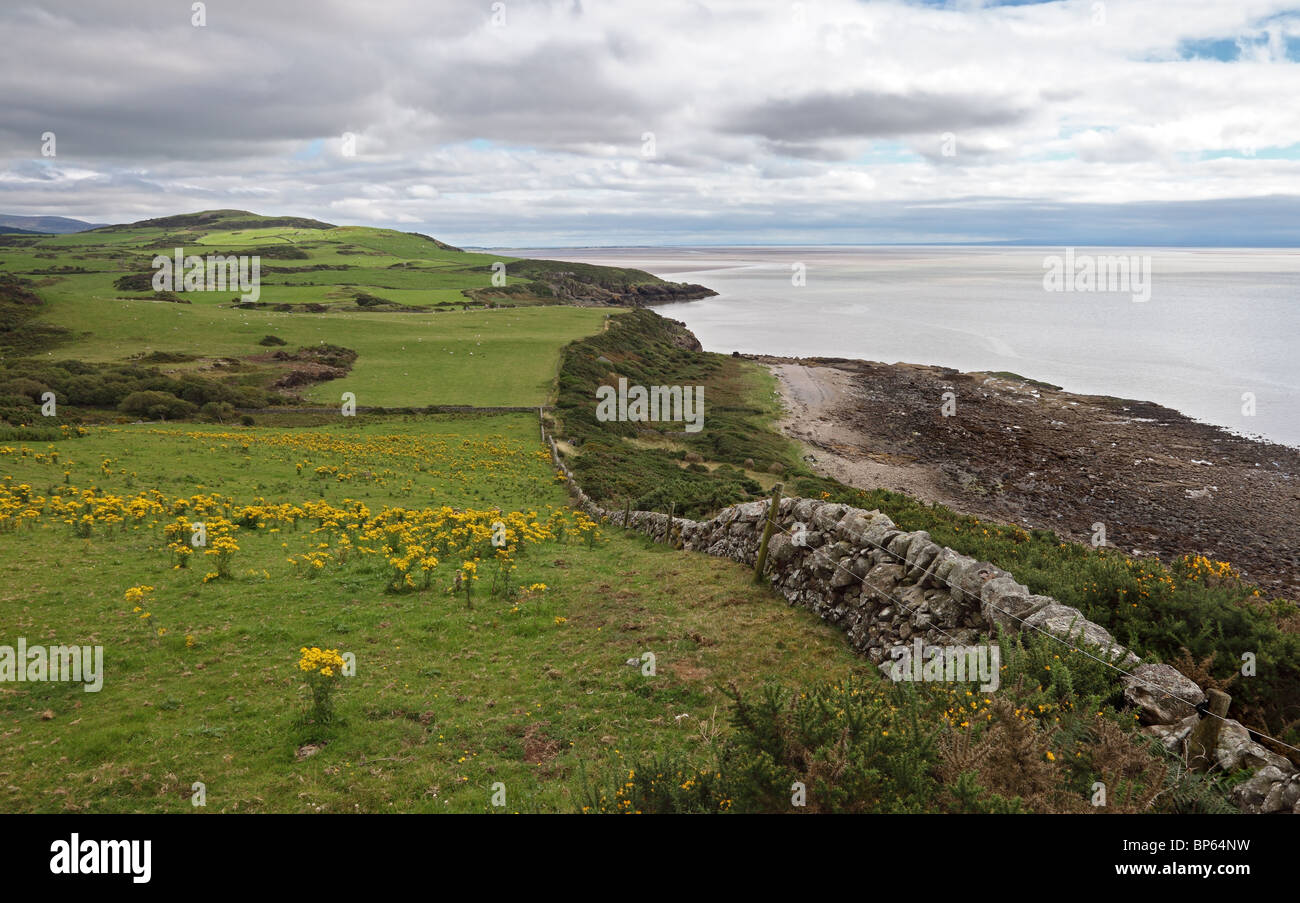 View From the Coastal Path Leading From Castlehill Point East to Sandyhills Bay Dumfries and Galloway Scotland Stock Photo