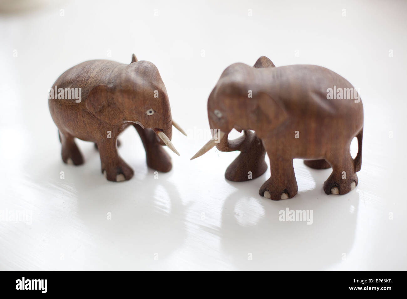 Wooden elephants ornaments Stock Photo Alamy