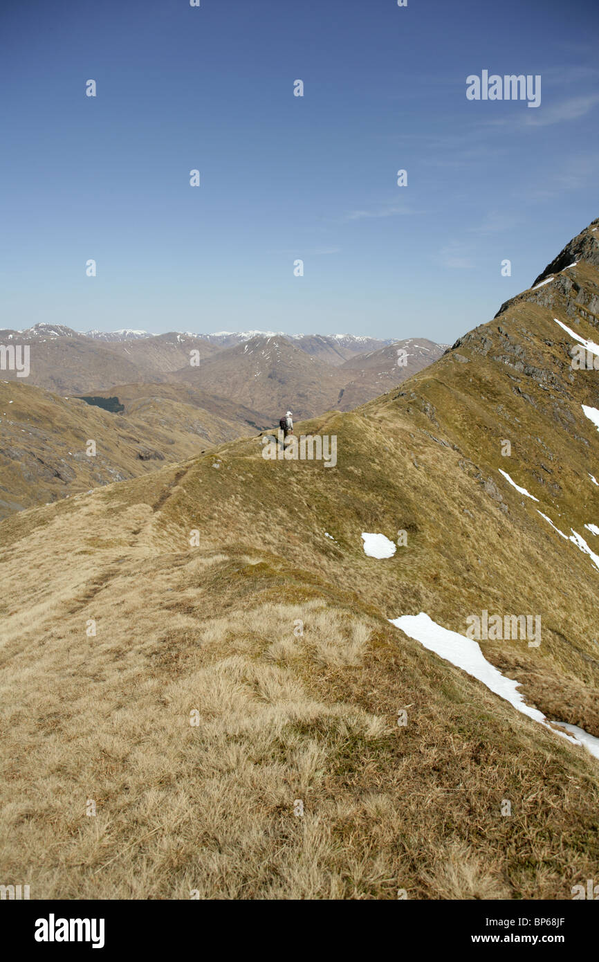 Not Steap Ridge Scottish mountains person hi-res stock photography and images - Alamy