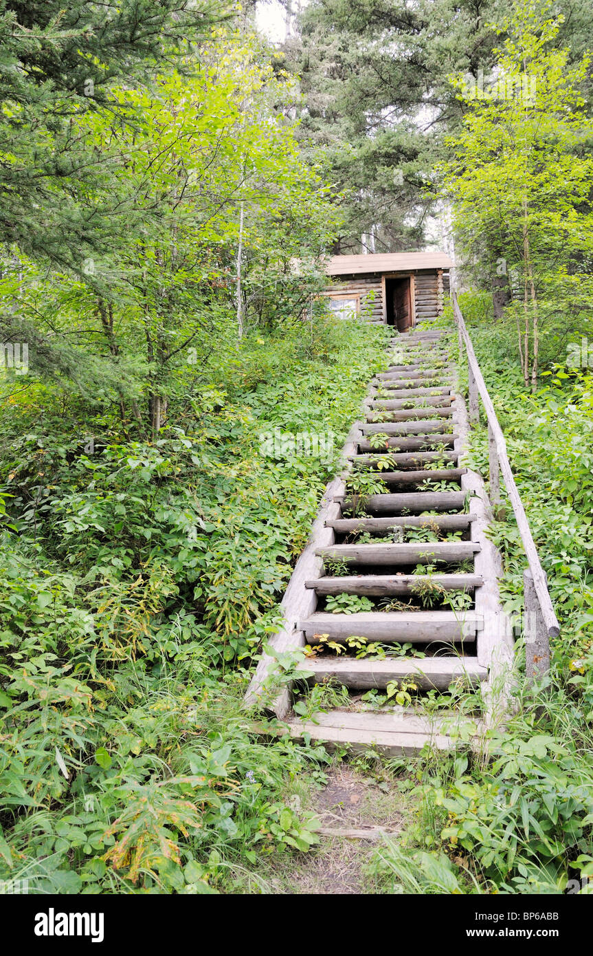Stairway leading up to Grey owl's wife's cabin in Prince Albert