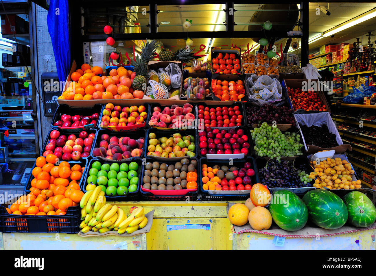 Fruit Stall at a Grocery shop on Edgware road, London Stock Photo Alamy