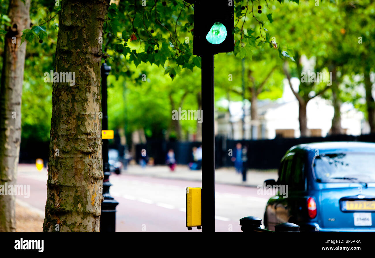 Green light Street scene, London, England, UK Stock Photo Alamy