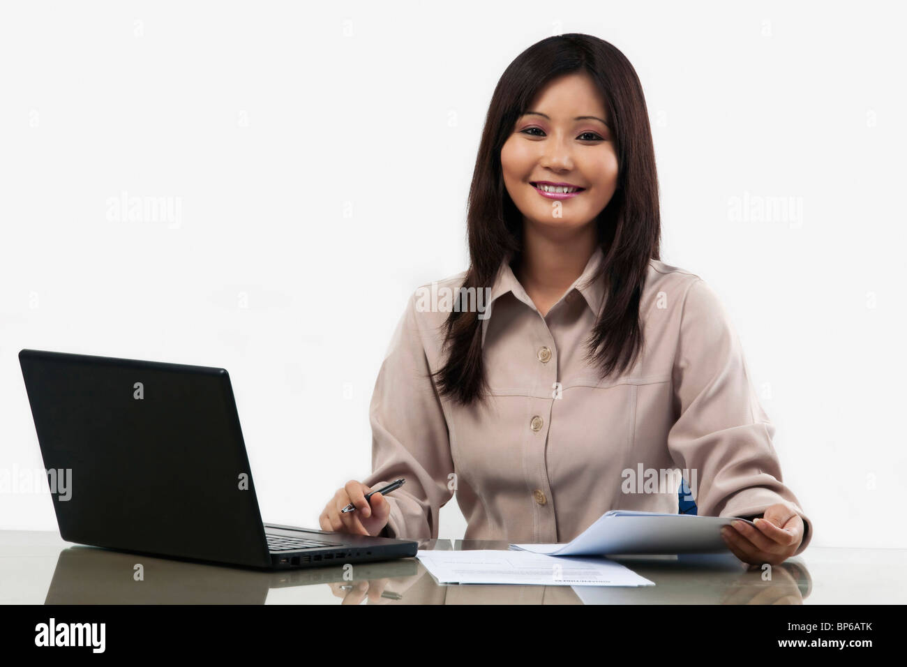 A news reporter Stock Photo