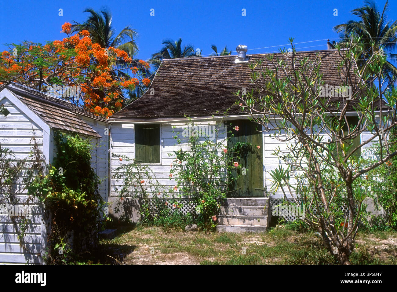 Bahamas house Abaco island Stock Photo