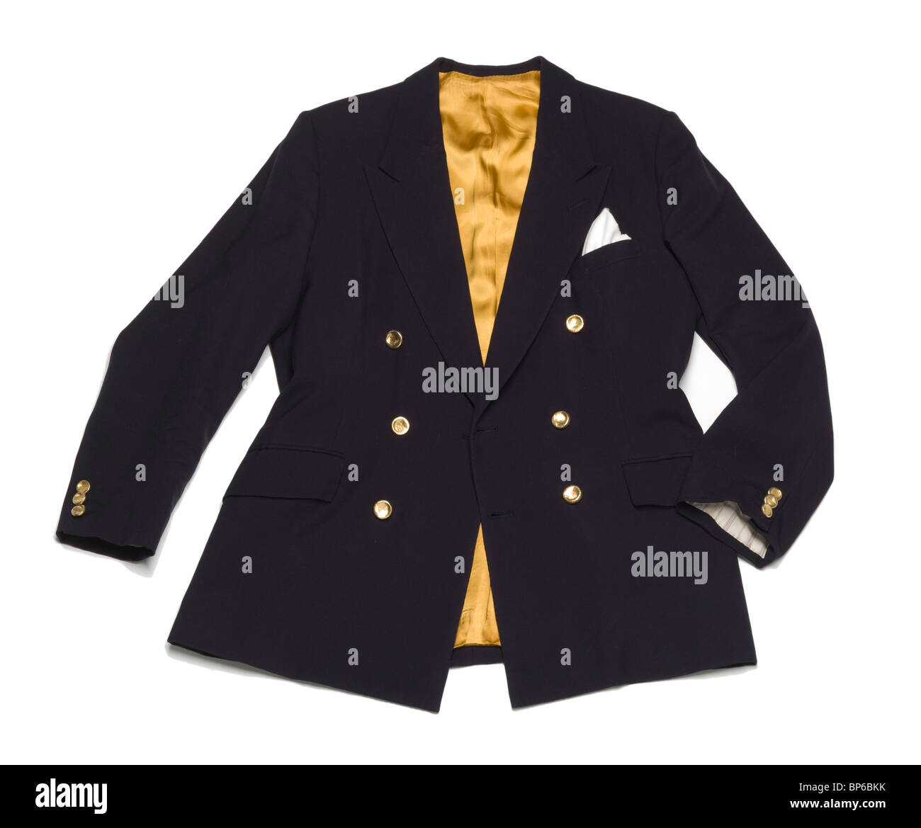 mans navy blue blazer jacket Stock Photo