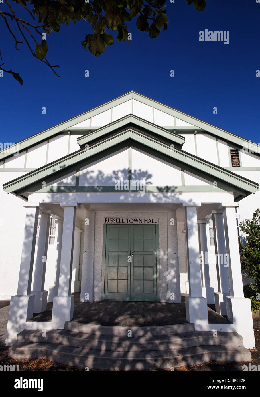 Russell town hall, New Zealand. Stock Photo