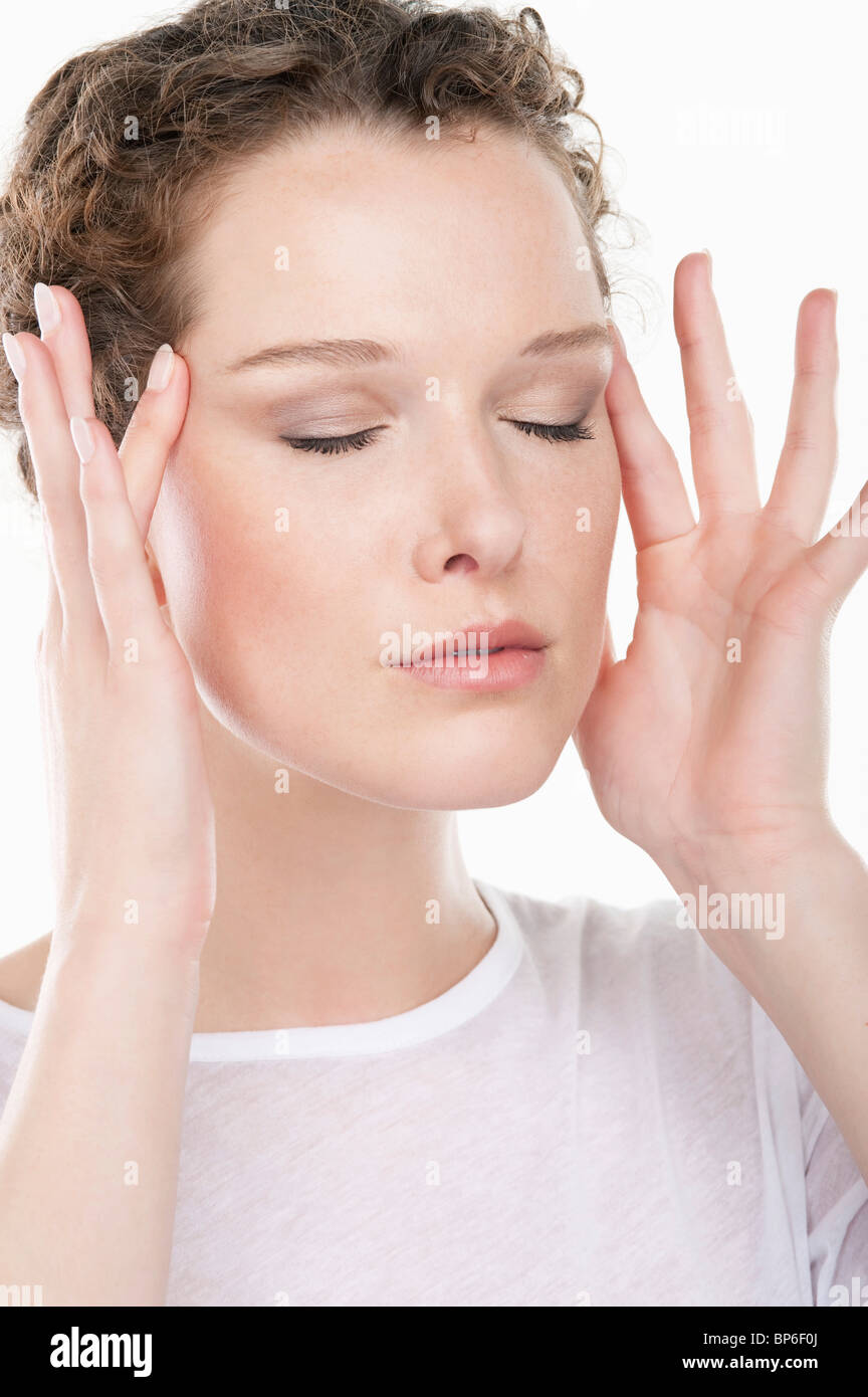 Rubbing forehead head shot hires stock photography and images Alamy
