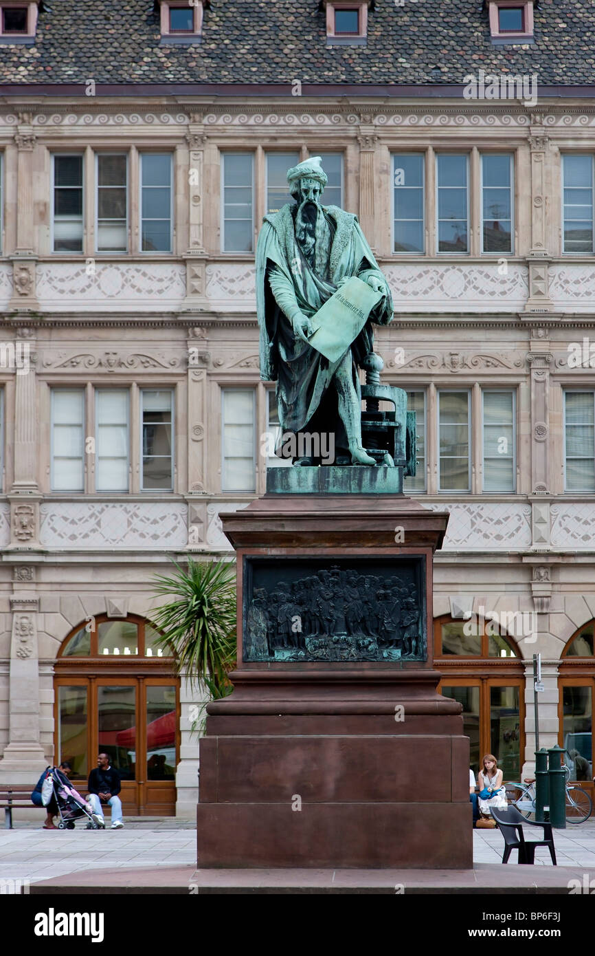 Statue of Gutenberg Johannes Gensfleisch, the inventor of the movable type printing Stock Photo