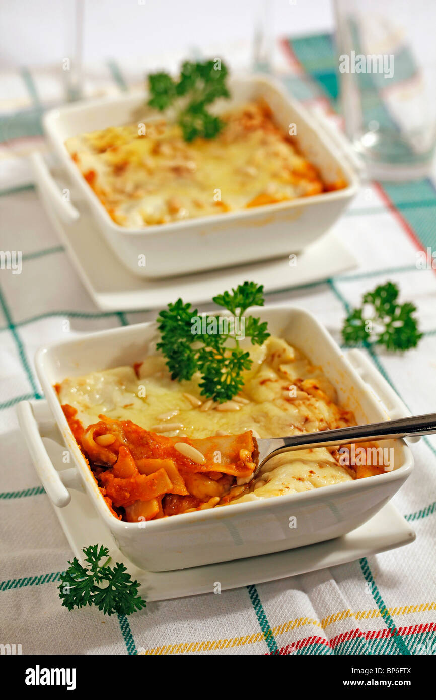 Seitan lasagna. Recipe available Stock Photo Alamy