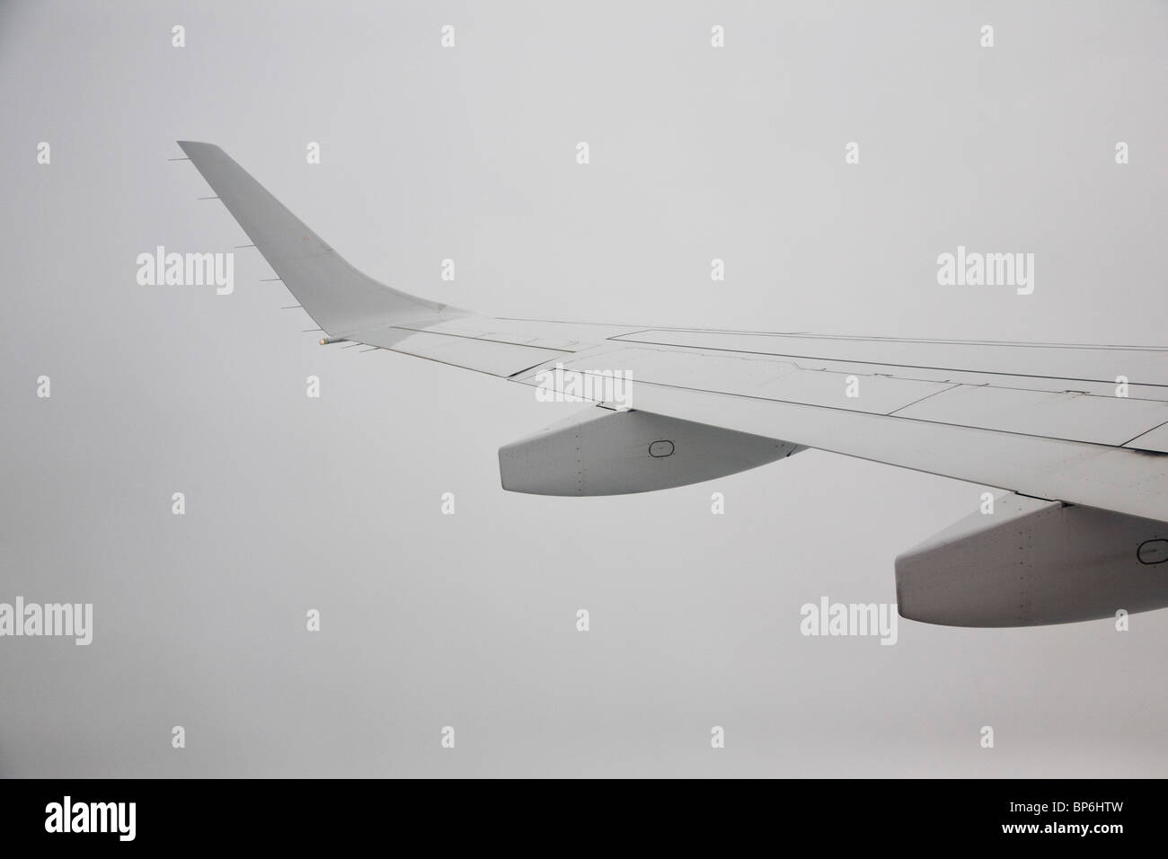 Detail of the wing of a plane Stock Photo