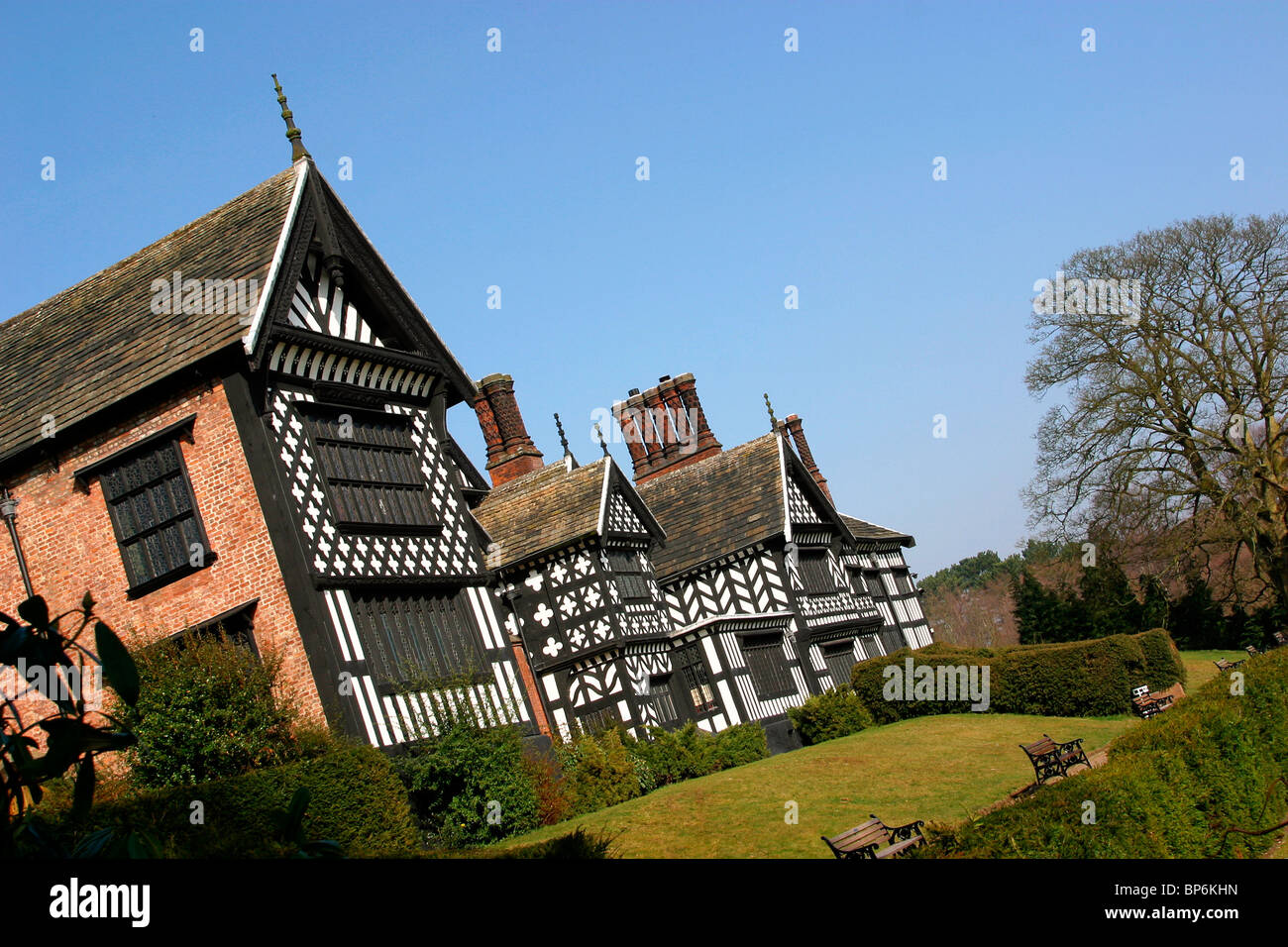 England, Cheshire, Stockport, Bramhall, Bramall Hall, Elizabethan half timbered house Stock