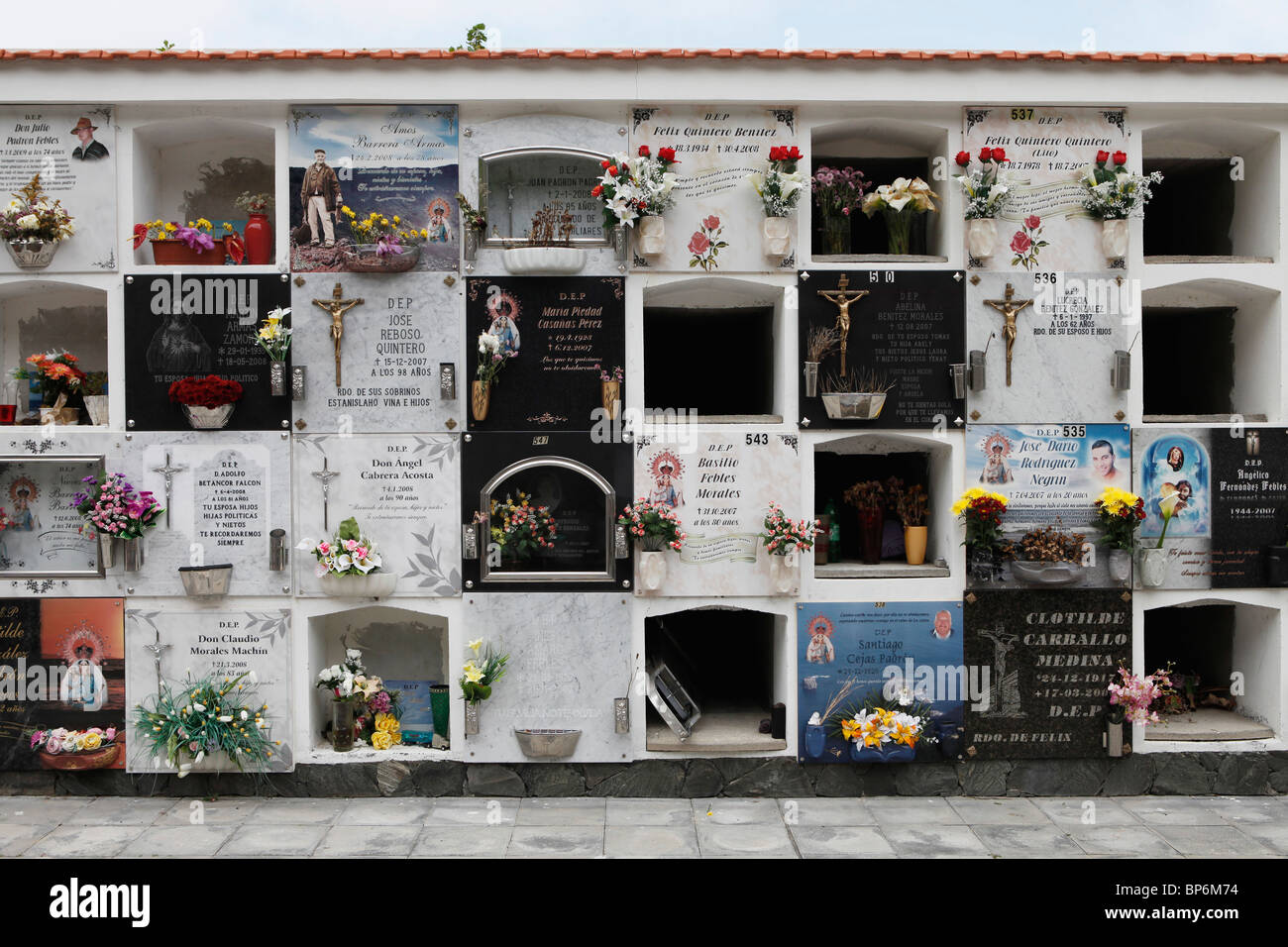 Stacked tombs in a cemetery Stock Photo Alamy