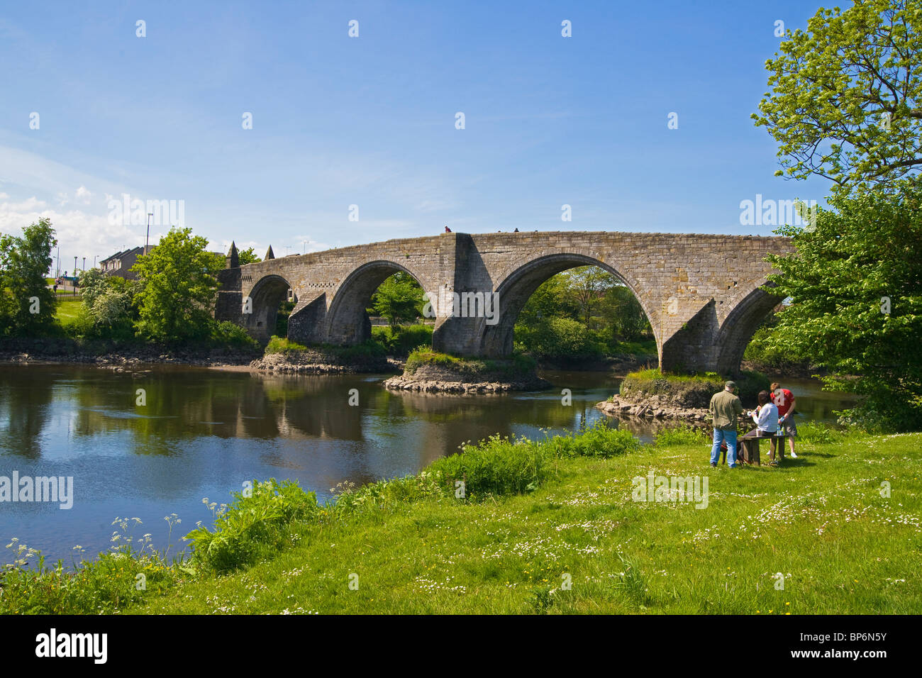 Old Stirling bridge, Stirling, Stirlingshire, Scotland. Stock Photo