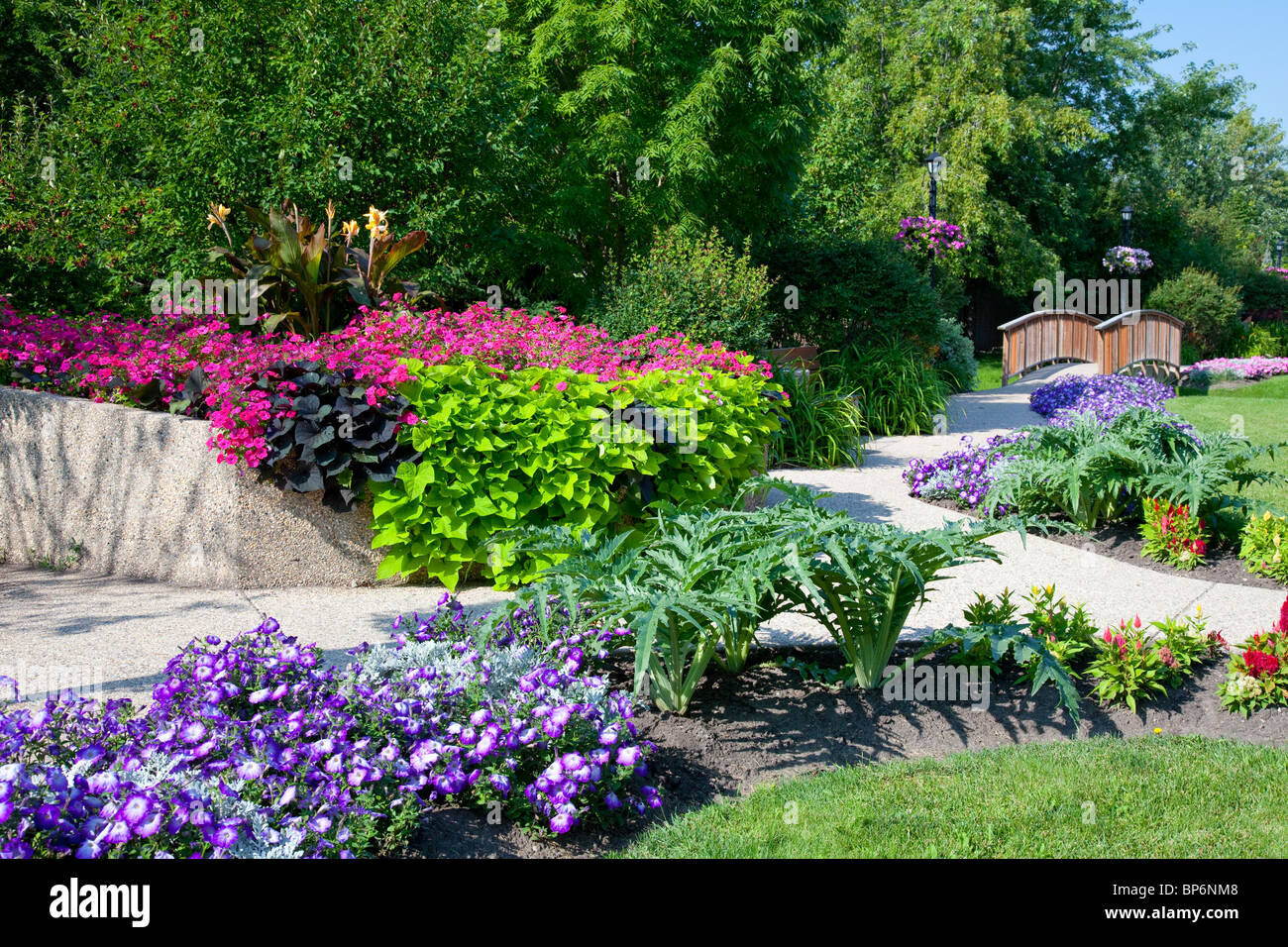 The Parkview gardens on Grandeur Ave. in Winkler, Manitoba, Canada. Stock Photo
