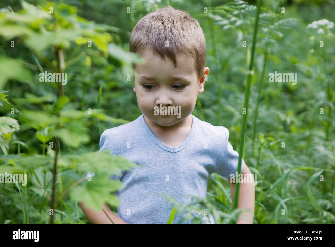 Portrait of a young boy, outdoors Stock Photo