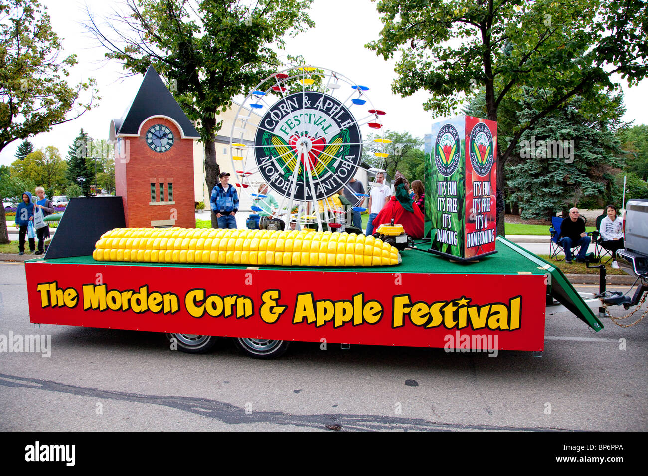 The Morden Corn and Apple Festival float at the 2010 Winkler Harvest