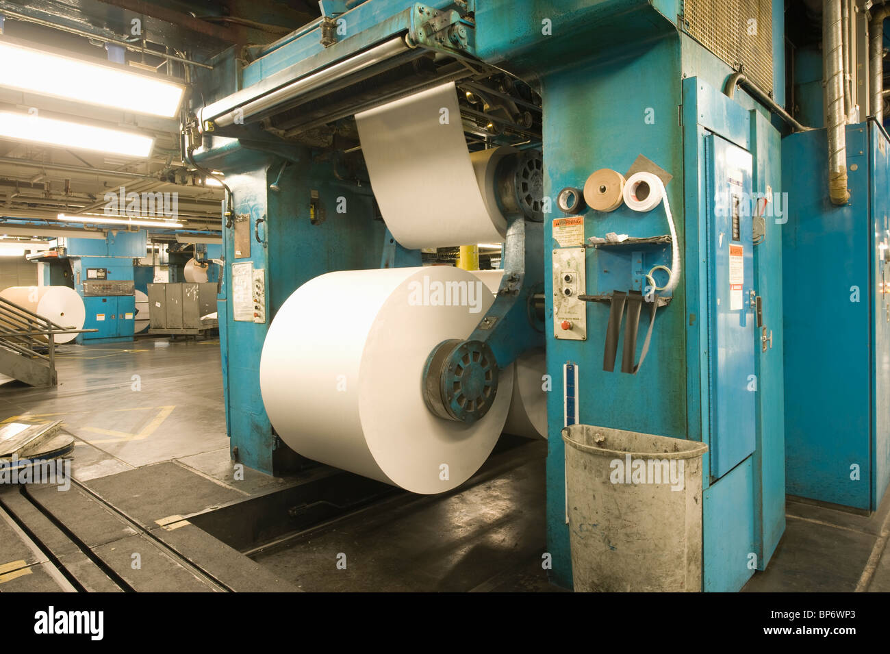 Huge rolls of paper in newspaper factory Stock Photo Alamy
