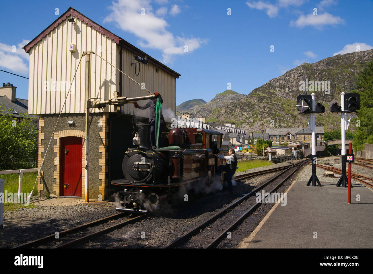 Ffestiniog railway Station, Blaenau Ffestiniog, Snowdonia, north Wales  Stock Photo