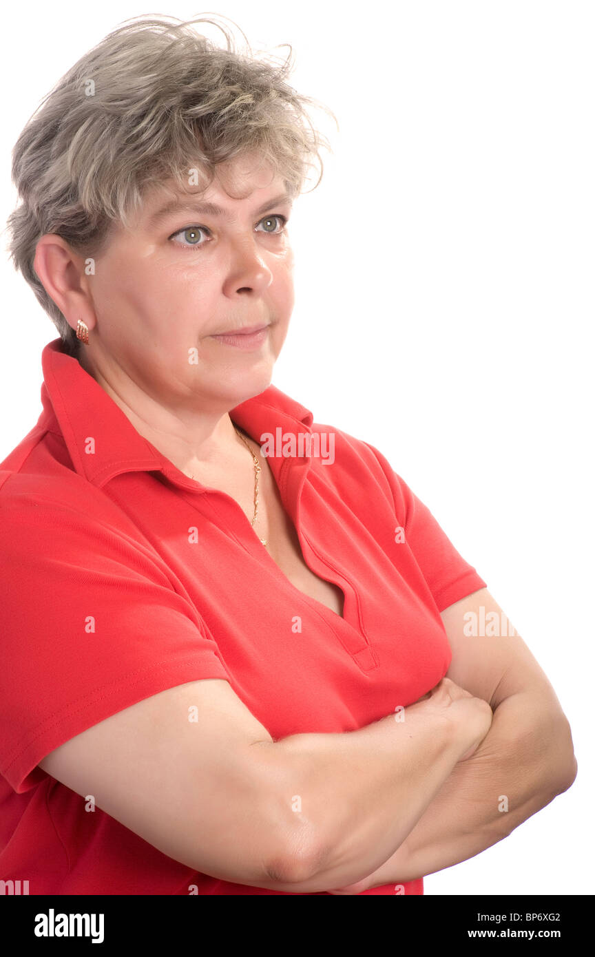 portrait on white - woman isolated on white background Stock Photo - Alamy