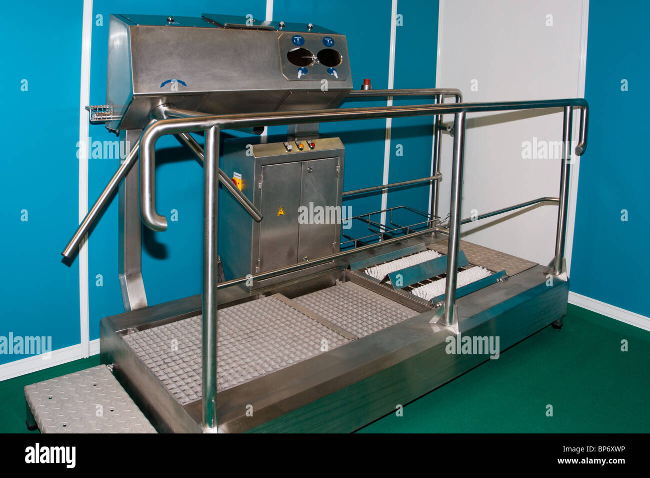 sanitary inspection room at an agricultural exhibition Stock Photo