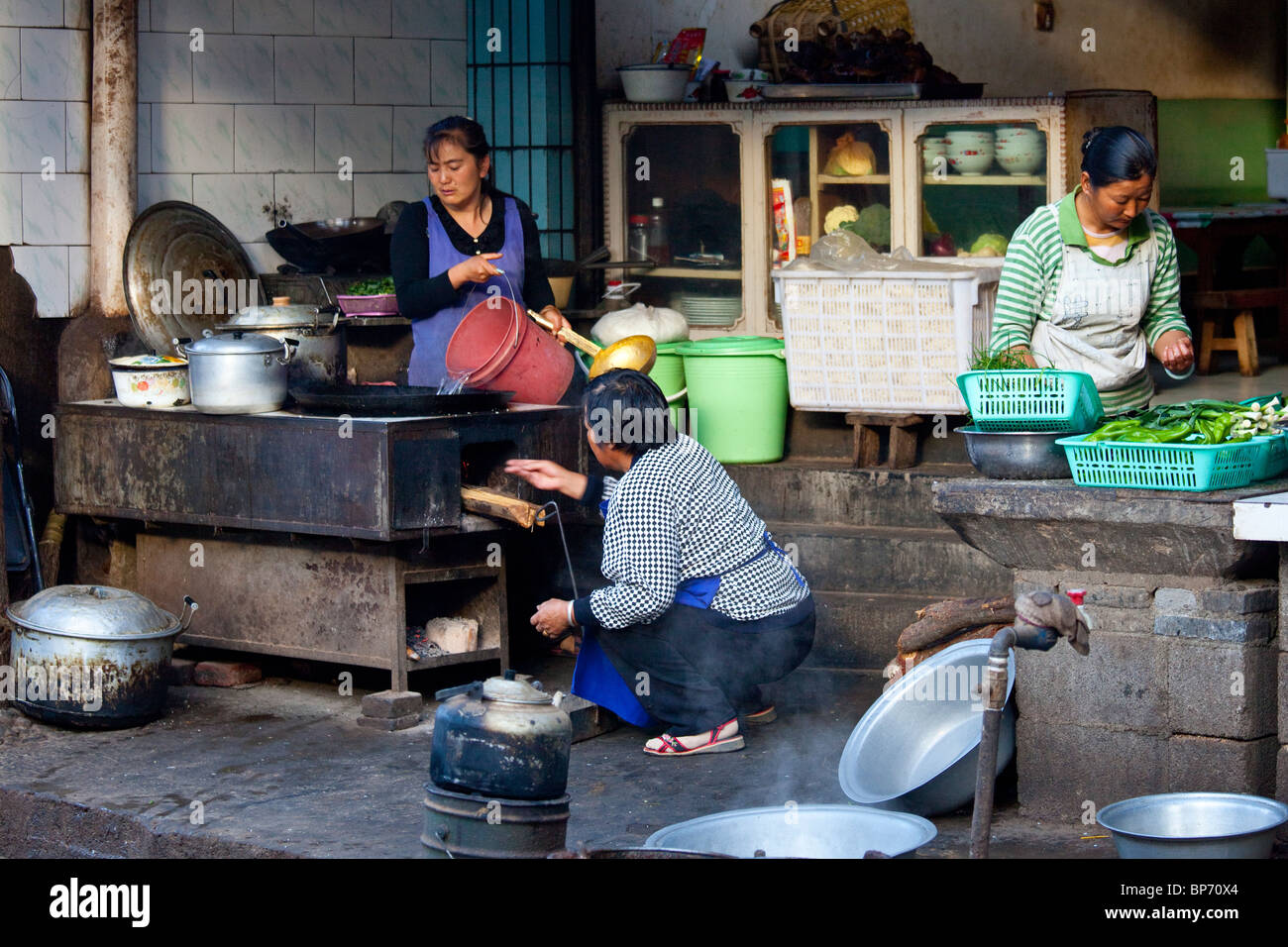 Local restaurant in Shaxi Village, Yunnan Province, China Stock Photo ...