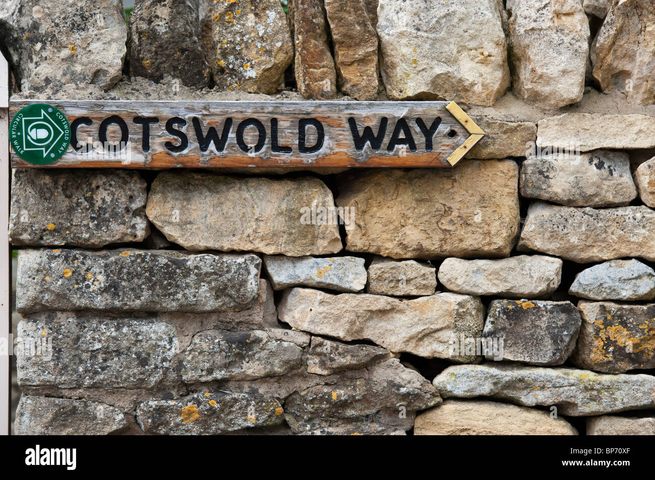 Cotswold Way sign, Chipping Campden, Cotswolds, England Stock Photo