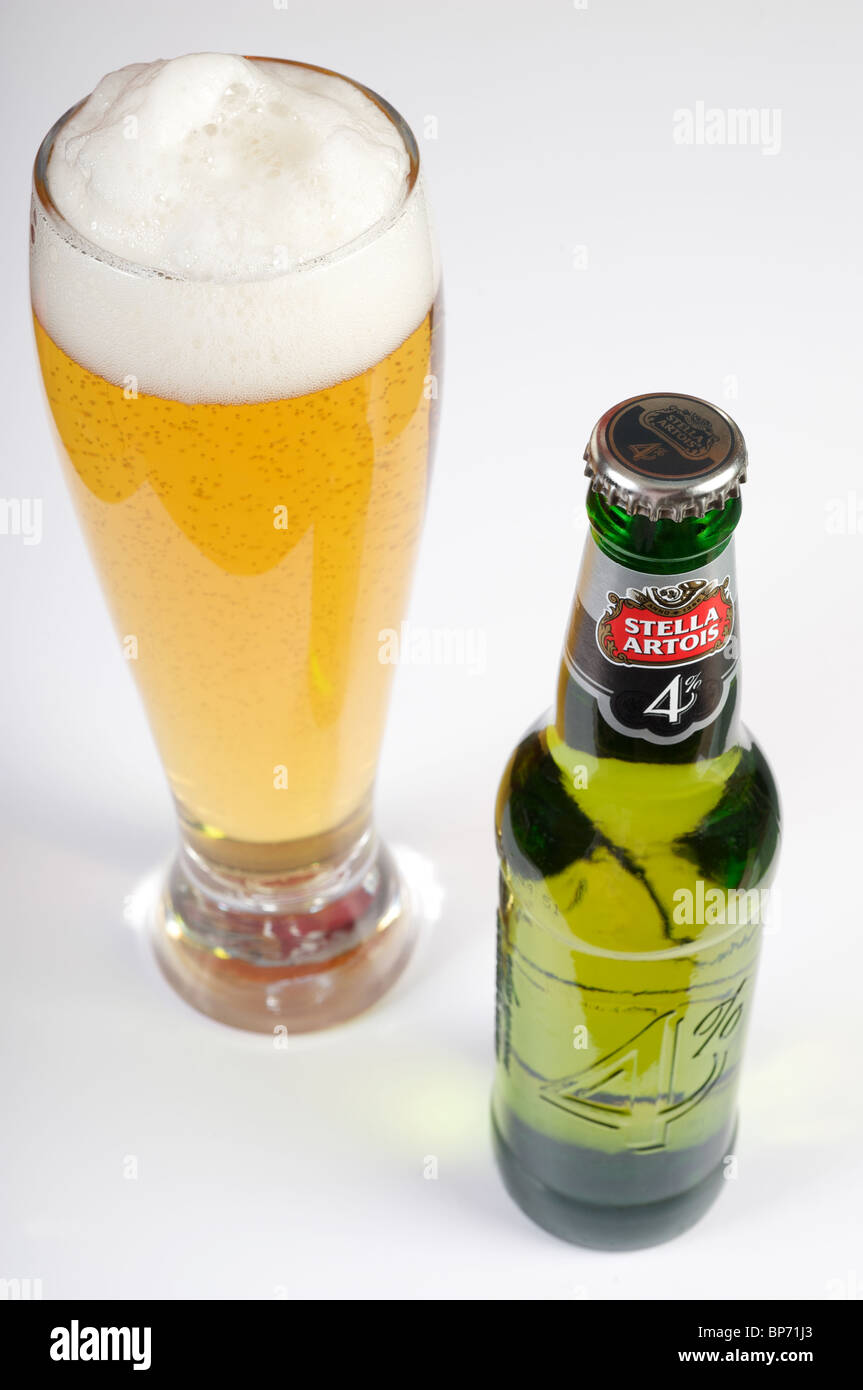 Stella Artois triple filtered smooth lager Stock Photo