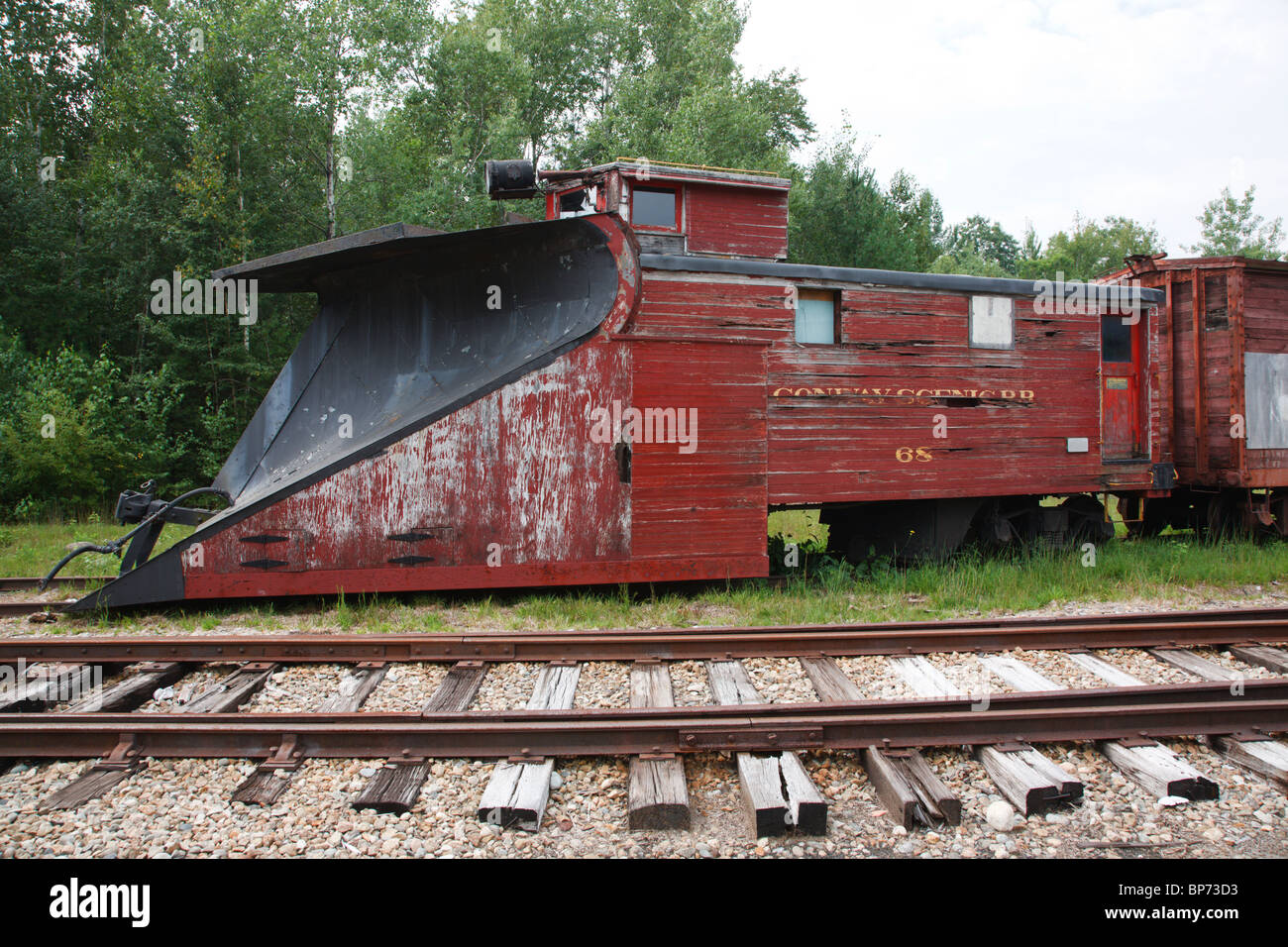 The Russell snow plow 68 at Bartlett Roundhouse in Bartlett, New
