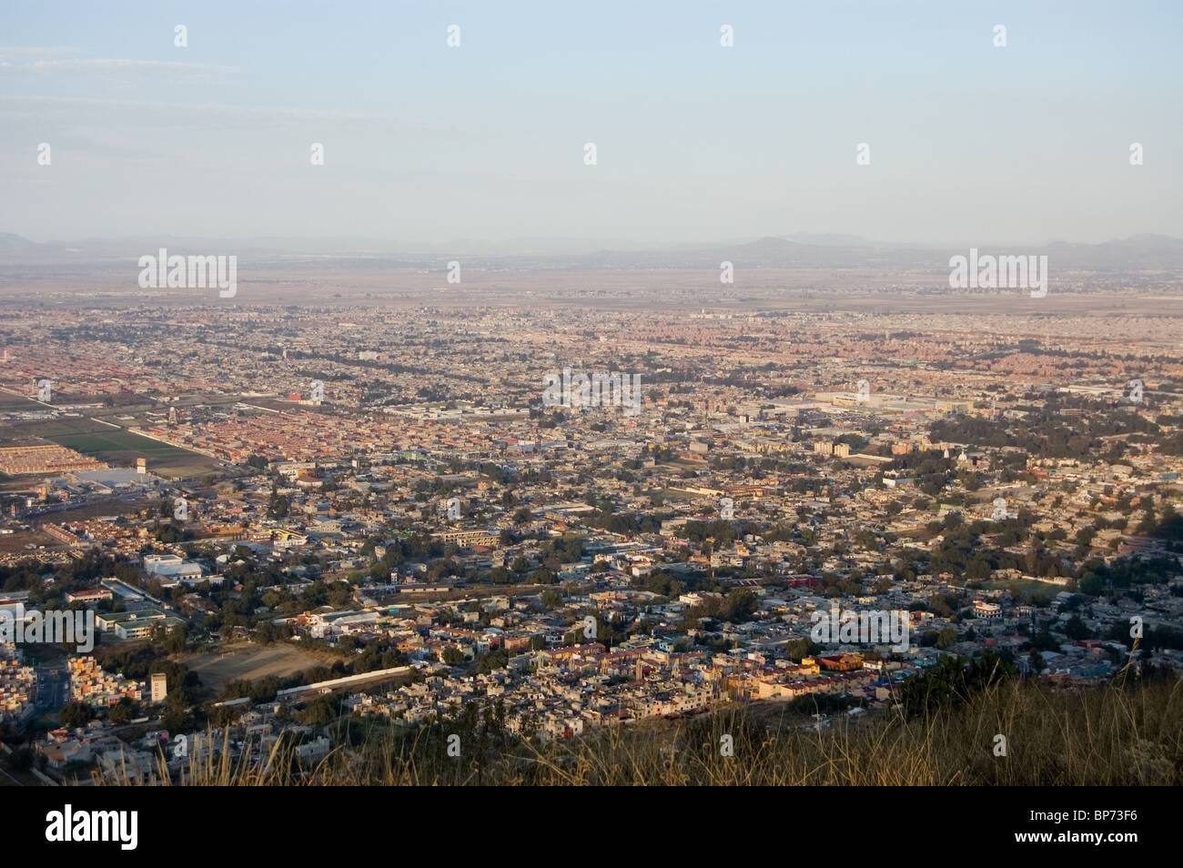 View of the valley of Mexico from a hill Stock Photo
