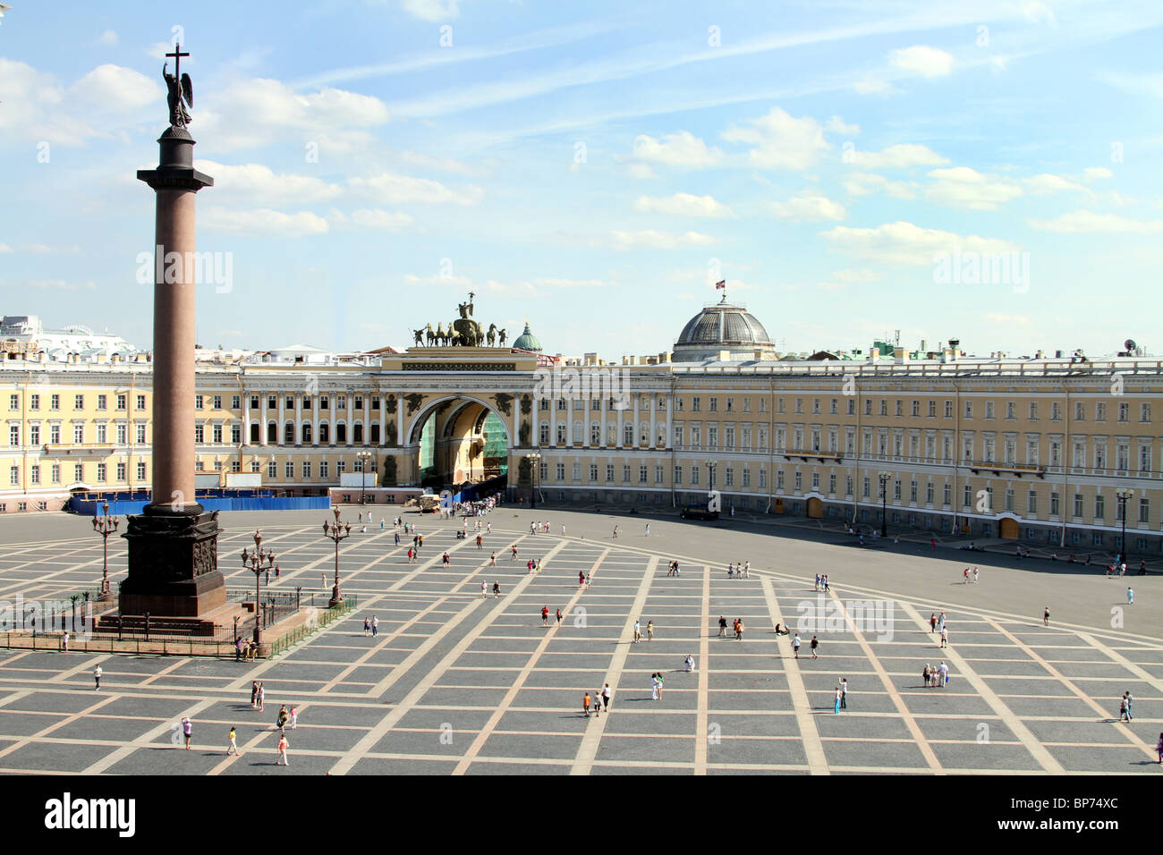 The Alexander Column in Palace Square in St. Petersburg, Russia Stock Photo