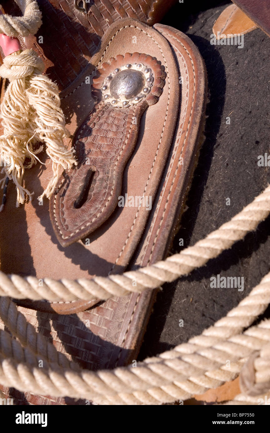 Saddle and Rope Stock Photo Alamy