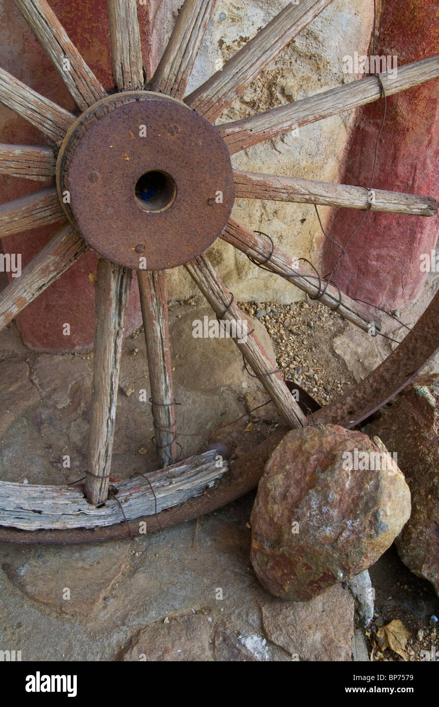 Wooden Wagon Wheel Decor At Leo Carillo Ranch Historic Park Near